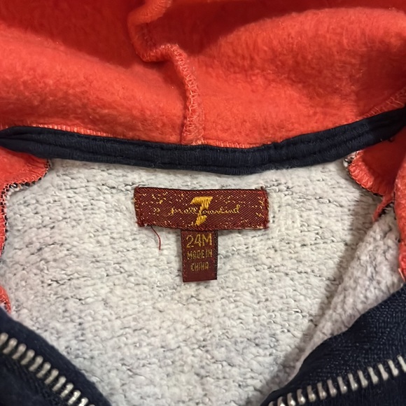 Seven for all mankind - zip up sweater 24 months - Picture 2 of 2
